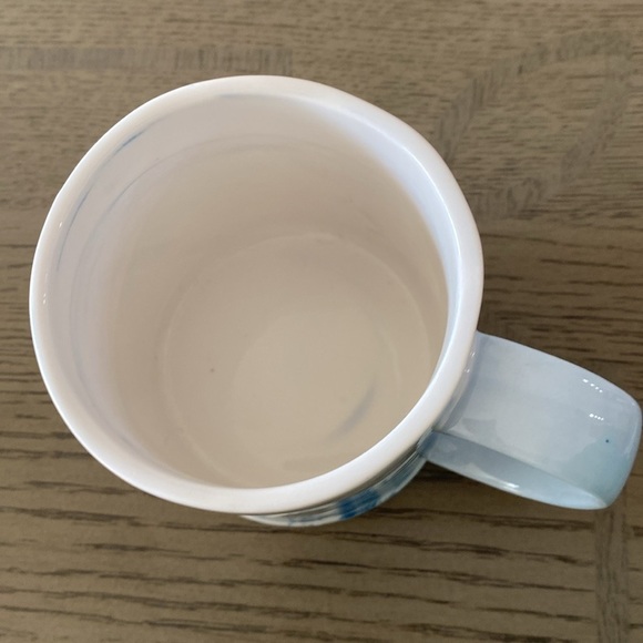 Anthropologie Marbled Monogram Letter B White Blue Coffee Tea Mug Cup - Picture 2 of 4